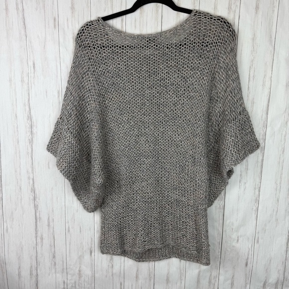Theory gray taupe sparkle knit sweater Doleman sleeves Small - Picture 6 of 6